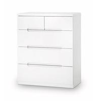 Amelia Modern Chest Of Drawers In White High Gloss