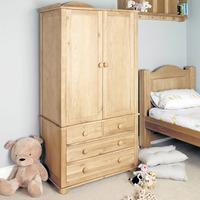 amila wooden childrens double wardrobe in oak