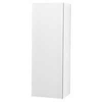 Amber Wall Mounted Tall Storage Cabinet In White And Glass Front