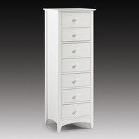 Amani Narrow Chest of Drawers In Stone White With 7 Drawers