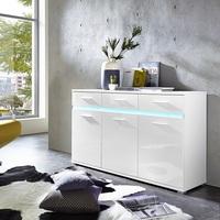 Amy Large Sideboard In White High Gloss Fronts With LED
