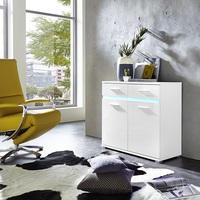 Amy Small Sideboard In White High Gloss Fronts With LED Lighting