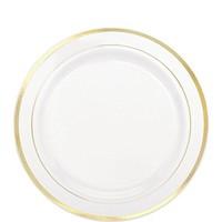 amscan 438986 19 cm premium gold trim plastic plates