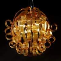 Amber-coloured Medusa designer hanging light