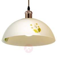 Amilia - glass pendant lamp, salmon lampshade