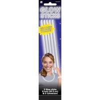 amscan 5 piece glow sticks party accessory white