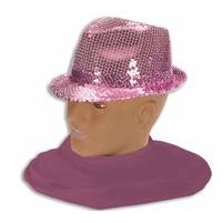 Amscan Hat Fedora Sequin Party Accessory, Pink