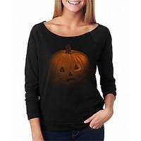 Amazon AliExpress trade explosion models 2016 new Women#39;s Printed T-Shirt Halloween pumpkin sweater