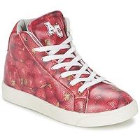 american college red girlss childrens shoes high top trainers in red