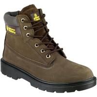 amblers safety 113 waxy lace mens mid boots in brown