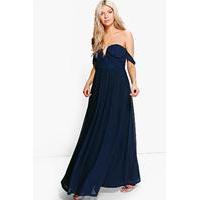 amie mesh off shoulder maxi dress navy