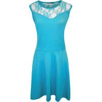 amanda lace panel skater dress turquoise