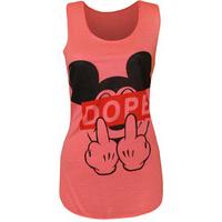 Amira \'Dope\' Gesture Print Vest Top - Coral