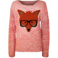 ami fox with glasses knitted jumper dark pink