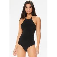 Amelia Black Slinky Cross Back Bodysuit