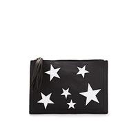 Amelia Black Star Zip Top Clutch Bag