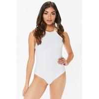 Amelia White Slinky Cross Back Bodysuit