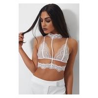 Amia White Lace Choker Bra