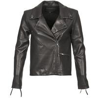 american retro leon jckt womens leather jacket in black