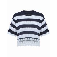 amara reya wild rose white navy tree jumper