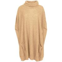 Amara Reya Clarence tan knitted poncho