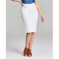 amber pull on stretch denim tube skirt