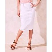 amber pull on stretch denim tube skirt