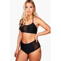 Amelia Mesh Insert Bikini - black