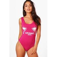 Amnesia Ibiza Slogan Bodysuit - pink