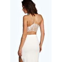 Amy Lace Back Bralet - white