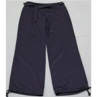 Amaranto, size 12, steel grey satin trousers