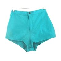 american apparel size s metallic turquoise blue hot pants shorts