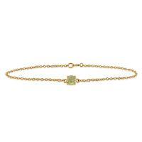 Amour Damier 9ct Yellow Gold 0.64ct Peridot Claw Set Checkerboard 19cm Bracelet