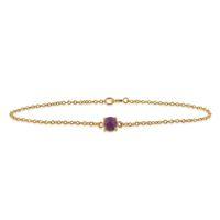 Amour Damier 9ct Yellow Gold 0.50ct Amethyst Claw Set Checkerboard 19cm Bracelet