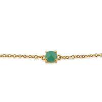 Amour Damier 9ct Yellow Gold 0.40ct Emerald Claw Set Checkerboard 19cm Bracelet