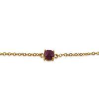 Amour Damier 9ct Yellow Gold 0.75ct Ruby Claw Set Checkerboard 19cm Bracelet