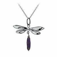 amethyst dragonfly pendant