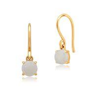 Amour Damier 9ct Yellow Gold 1.18ct Claw Set Cabochon Cut Opal Drop Earrings