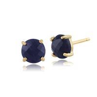 Amour Damier 9ct Yellow Gold 1.5ct Special Cut Sapphire Stud Earrings 5mm
