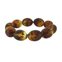 Amber Bracelet 10 Oval Stone Stretch