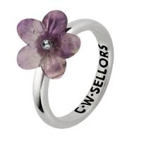 Amethyst Ring Tuberose Pansy Silver