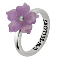 Amethyst Ring Tuberose Carnation Silver