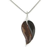 amber necklace leaf silver