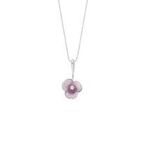 Amethyst Necklace Clover Tuberose Silver