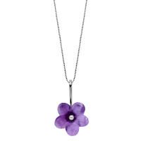 Amethyst Necklace Pansy Tuberose Silver