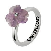 amethyst ring tuberose clover silver