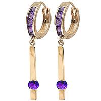 Amethyst Bar Drop Earrings 1.35ctw in 9ct Gold