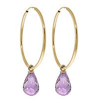 Amethyst Briolette Earrings 4.5ctw in 9ct Gold