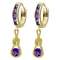 Amethyst Loop Knot Huggie Earrings 0.85ctw in 9ct Gold