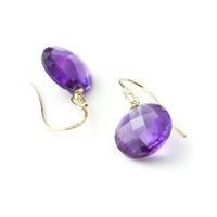 Amethyst Chequer Cut Drop Earrings 12.0ctw in 9ct Gold